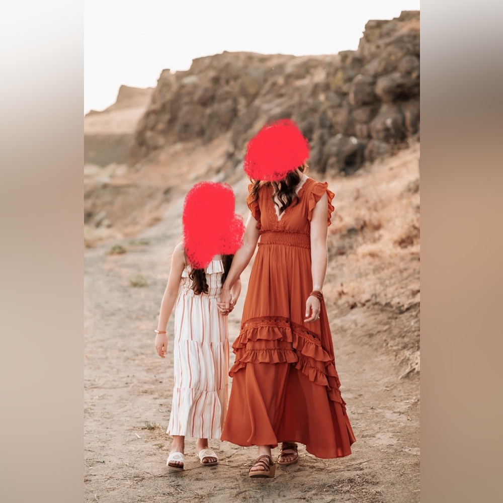 Jasmine Rust Ruffle Maxi Dress